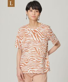 EVEX by KRIZIA  (大きいサイズ) / エヴェックス バイ クリツィア (オオキイサイズ) その他トップス | 【L】【ウォッシャブル】エスニックタイガープリントTシャツ