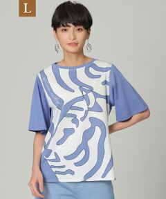 【L】＊Wings掲載＊【ウォッシャブル】アーティスティックタイガープリントTシャツ