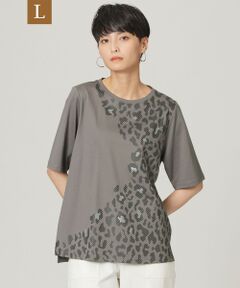 ◆◆【L】【ウォッシャブル】スラッシュパンサープリントTシャツ