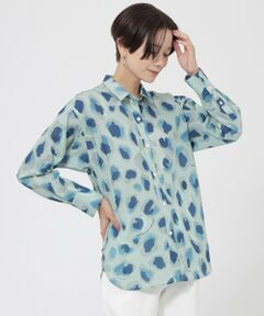 EVEX by KRIZIA  (大きいサイズ) / エヴェックス バイ クリツィア (オオキイサイズ) その他トップス | 【L】【ウォッシャブル】ジオメトリックパンサープリントシャツ