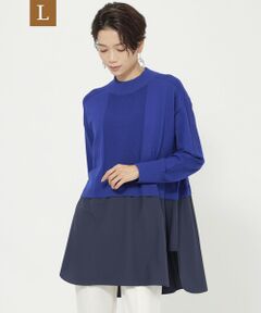 EVEX by KRIZIA  (大きいサイズ) / エヴェックス バイ クリツィア (オオキイサイズ) その他トップス | 23AW＊Wings掲載＊【L】【ウォッシャブル】シャツレイヤーチュニックニット