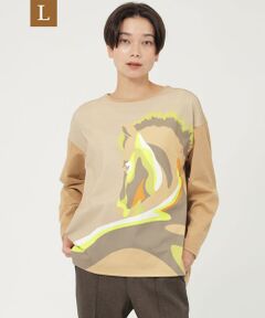 EVEX by KRIZIA  (大きいサイズ) / エヴェックス バイ クリツィア (オオキイサイズ) その他トップス | 【L】【ウォッシャブル】グラデーションホースプリントカットソー