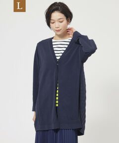 EVEX by KRIZIA  (大きいサイズ) / エヴェックス バイ クリツィア (オオキイサイズ) その他トップス | 【L】【ウォッシャブル】プリーツニットロングカーディガン