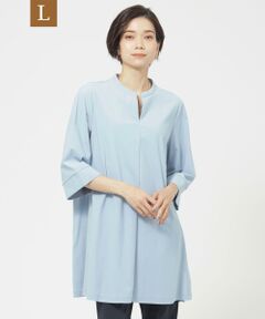 EVEX by KRIZIA  (大きいサイズ) / エヴェックス バイ クリツィア (オオキイサイズ) その他トップス | 【L】【接触冷感】【ウォッシャブル】ハイゲージメリルハイテンションバンドカラーチュニック