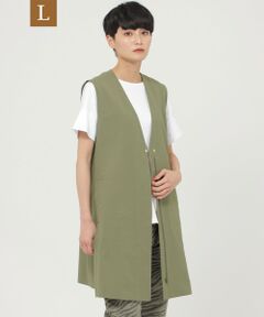 【L】【UV対策】【はっ水】【ウォッシャブル】トリコットチュニックジレ