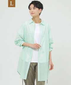 【L】【接触冷感】【UV対策】【ウォッシャブル】シアーブレンドロングシャツ