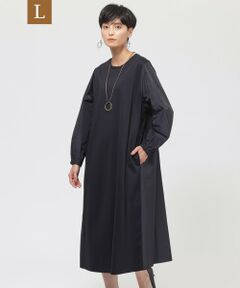 【L】【カタログ掲載品】【ウォッシャブル】シャンブレータフタコンビワンピース