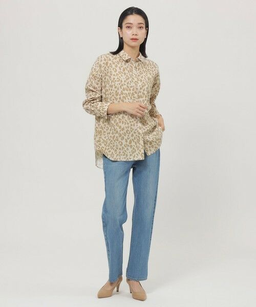 EVEX by KRIZIA  (大きいサイズ) / エヴェックス バイ クリツィア (オオキイサイズ) その他トップス | 【L】【マシンウォッシャブル】ソフトタイプライターパンサープリントシャツ | 詳細1