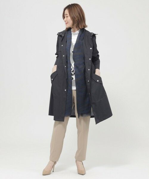 EVEX by KRIZIA (大きいサイズ) / エヴェックス バイ クリツィア (オオキイサイズ) その他アウター | 【L】【ウォッシャブル】【はっ水】【花粉対策】【防しわ】【UVカット】ポランタフタロングコート | 詳細1