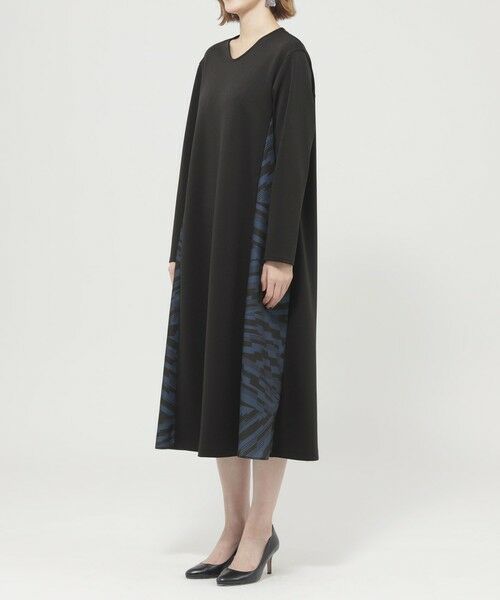 EVEX by KRIZIA  (大きいサイズ) / エヴェックス バイ クリツィア (オオキイサイズ) ロング・マキシ丈ワンピース | 【L】【ウォッシャブル】ランダムゼブラコンビワンピース | 詳細3