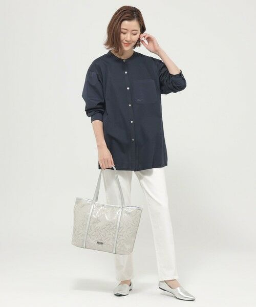 EVEX by KRIZIA  (大きいサイズ) / エヴェックス バイ クリツィア (オオキイサイズ) その他トップス | 【L】【ウォッシャブル】タイプライターコンビシャツ | 詳細1