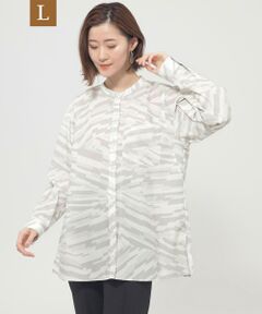 EVEX by KRIZIA  (大きいサイズ) / エヴェックス バイ クリツィア (オオキイサイズ) その他トップス | 【L】【ウォッシャブル】ランダムゼブラシャツ