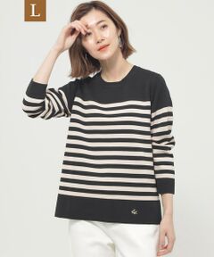 EVEX by KRIZIA  (大きいサイズ) / エヴェックス バイ クリツィア (オオキイサイズ) その他トップス | 【L】【ウォッシャブル】ミラノリブボーダーニット