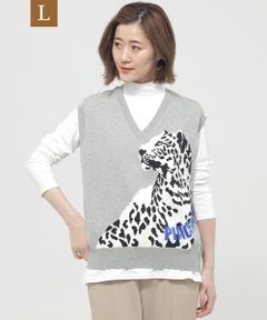 EVEX by KRIZIA  (大きいサイズ) / エヴェックス バイ クリツィア (オオキイサイズ) その他トップス | 【L】【ウォッシャブル】パンサーインターシャニットベスト