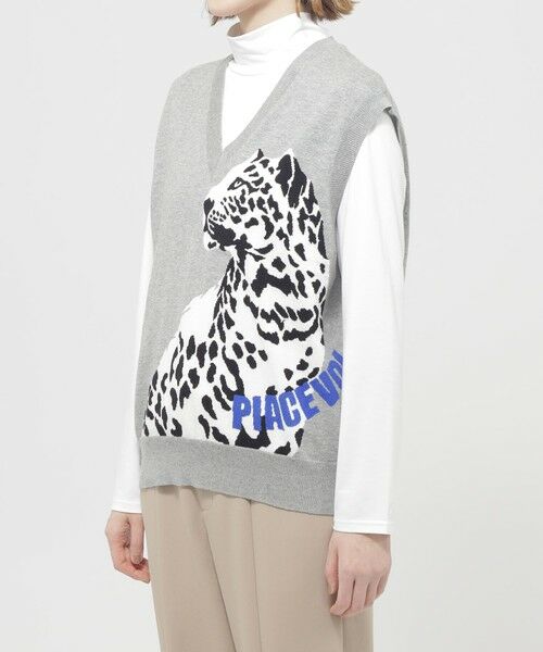 EVEX by KRIZIA  (大きいサイズ) / エヴェックス バイ クリツィア (オオキイサイズ) その他トップス | 【L】【ウォッシャブル】パンサーインターシャニットベスト | 詳細3