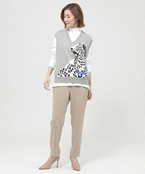 EVEX by KRIZIA  (大きいサイズ) / エヴェックス バイ クリツィア (オオキイサイズ) その他トップス | 【L】【ウォッシャブル】パンサーインターシャニットベスト | 詳細1