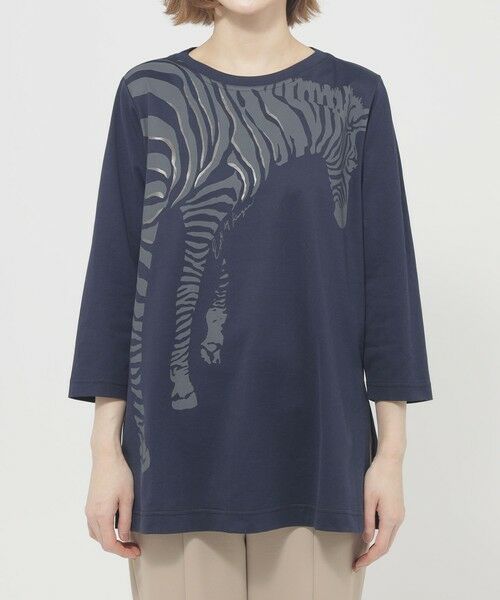 EVEX by KRIZIA  (大きいサイズ) / エヴェックス バイ クリツィア (オオキイサイズ) その他トップス | 【L】【ウォッシャブル】ゼブラバックプリントチュニックカットソー | 詳細5
