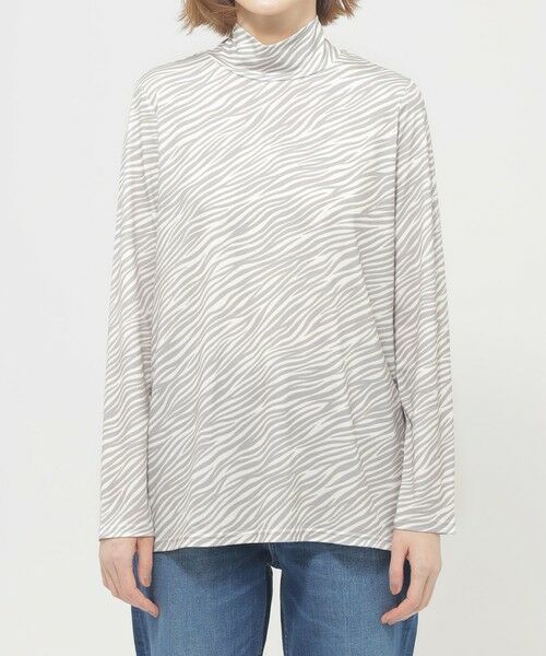 EVEX by KRIZIA  (大きいサイズ) / エヴェックス バイ クリツィア (オオキイサイズ) その他トップス | 【L】【ウォッシャブル】ゼブラプリントハイネックカットソー | 詳細3