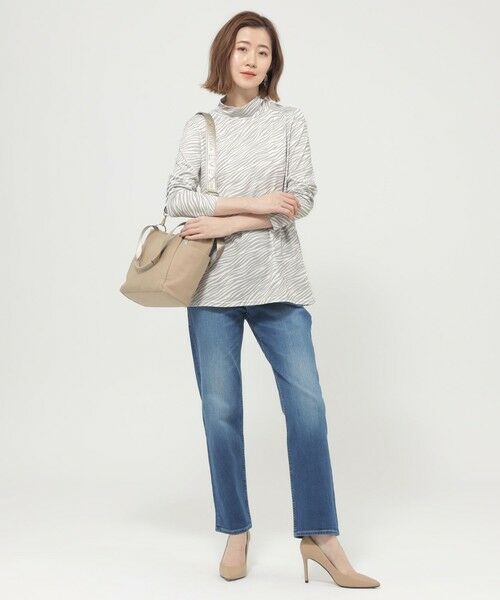 EVEX by KRIZIA  (大きいサイズ) / エヴェックス バイ クリツィア (オオキイサイズ) その他トップス | 【L】【ウォッシャブル】ゼブラプリントハイネックカットソー | 詳細1