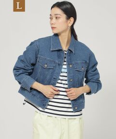EVEX by KRIZIA  (大きいサイズ) / エヴェックス バイ クリツィア (オオキイサイズ) テーラードジャケット | 【L】【ウォッシャブル】ストレッチデニムジャケット