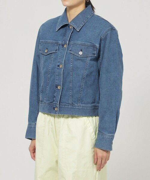 EVEX by KRIZIA  (大きいサイズ) / エヴェックス バイ クリツィア (オオキイサイズ) テーラードジャケット | 【L】【ウォッシャブル】ストレッチデニムジャケット | 詳細3