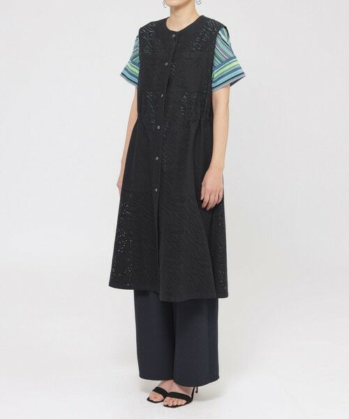 EVEX by KRIZIA  (大きいサイズ) / エヴェックス バイ クリツィア (オオキイサイズ) ベスト | 【L】【ウォッシャブル】パンチングゼブラロングジレ | 詳細4