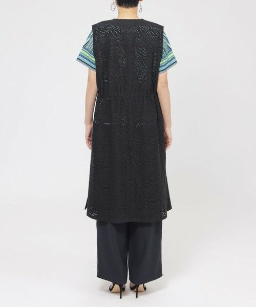 EVEX by KRIZIA  (大きいサイズ) / エヴェックス バイ クリツィア (オオキイサイズ) ベスト | 【L】【ウォッシャブル】パンチングゼブラロングジレ | 詳細5