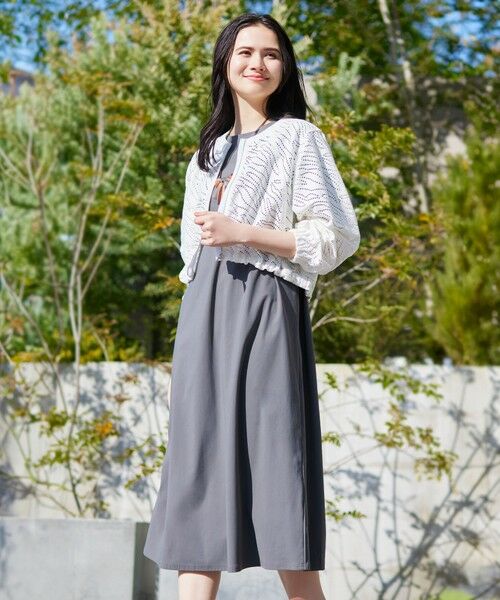 EVEX by KRIZIA (大きいサイズ) / エヴェックス バイ クリツィア (オオキイサイズ) ロング・マキシ丈ワンピース | 【L】【接触冷感】【UVカット】【ウォッシャブル】メリルハイテンションTシャツワンピース | 詳細1