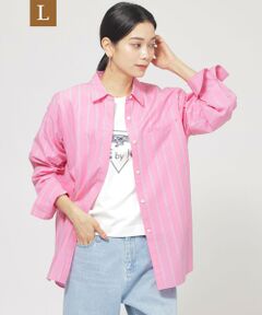 EVEX by KRIZIA  (大きいサイズ) / エヴェックス バイ クリツィア (オオキイサイズ) その他トップス | 【L】【ウォッシャブル】ラメストライプシャツ