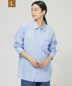 EVEX by KRIZIA  (大きいサイズ) / エヴェックス バイ クリツィア (オオキイサイズ) その他トップス | 【L】【ウォッシャブル】ラメストライプシャツ