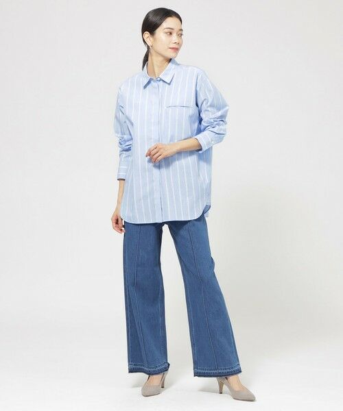 EVEX by KRIZIA  (大きいサイズ) / エヴェックス バイ クリツィア (オオキイサイズ) その他トップス | 【L】【ウォッシャブル】ラメストライプシャツ | 詳細2