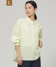 EVEX by KRIZIA  (大きいサイズ) / エヴェックス バイ クリツィア (オオキイサイズ) その他トップス | 【L】【ウォッシャブル】ラメストライプエンブロイダリーブラウス