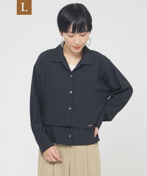 EVEX by KRIZIA (大きいサイズ)/エヴェックス バイ クリツィア (オオキイサイズ) 【L】【接触冷感】【吸水速乾】【UV対策】【ウォッシャブル】kireriレイヤードシャツ ダークネイビー 44 EVEX by KRIZIA (大きいサイズ)/エヴェックス バイ クリツィア (オオキイサイズ) 【L】【接触冷感】【吸水速乾】【UV対策】【ウォッシャブル】kireriレイヤードシャツ ダークネイビー 44