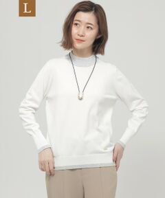 EVEX by KRIZIA  (大きいサイズ) / エヴェックス バイ クリツィア (オオキイサイズ) その他トップス | 【L】【1枚でもコートインでも！】【ウォッシャブル】ハイゲージカラーブロックニット