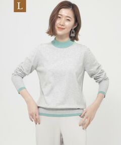 EVEX by KRIZIA  (大きいサイズ) / エヴェックス バイ クリツィア (オオキイサイズ) その他トップス | 【L】【1枚でもコートインでも！】【ウォッシャブル】ハイゲージカラーブロックニット