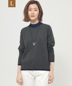 EVEX by KRIZIA  (大きいサイズ) / エヴェックス バイ クリツィア (オオキイサイズ) その他トップス | 【L】【1枚でもコートインでも！】【ウォッシャブル】ハイゲージカラーブロックニット