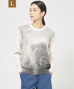 EVEX by KRIZIA  (大きいサイズ) / エヴェックス バイ クリツィア (オオキイサイズ) その他トップス | 【L】【ウォッシャブル】ライオンプリントニットプルオーバー