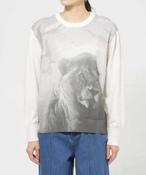 EVEX by KRIZIA  (大きいサイズ) / エヴェックス バイ クリツィア (オオキイサイズ) その他トップス | 【L】【ウォッシャブル】ライオンプリントニットプルオーバー | 詳細2