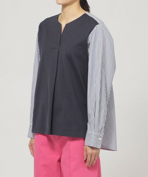 EVEX by KRIZIA  (大きいサイズ) / エヴェックス バイ クリツィア (オオキイサイズ) その他トップス | 【L】【ウォッシャブル】ラメストライプジャージ—コンビプルオーバー | 詳細4