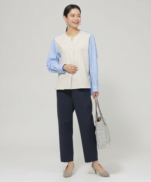 EVEX by KRIZIA  (大きいサイズ) / エヴェックス バイ クリツィア (オオキイサイズ) その他トップス | 【L】【ウォッシャブル】ラメストライプジャージ—コンビプルオーバー | 詳細1