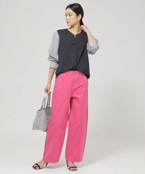 EVEX by KRIZIA  (大きいサイズ) / エヴェックス バイ クリツィア (オオキイサイズ) その他トップス | 【L】【ウォッシャブル】ラメストライプジャージ—コンビプルオーバー | 詳細2