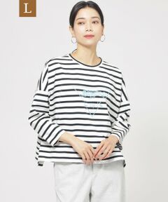 EVEX by KRIZIA  (大きいサイズ) / エヴェックス バイ クリツィア (オオキイサイズ) その他トップス | 【L】【ウォシャブル】イニシャルパンサープリントカットソー