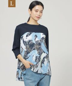 EVEX by KRIZIA  (大きいサイズ) / エヴェックス バイ クリツィア (オオキイサイズ) その他トップス | 【L】【ウォシャブル】フラワープリントコンビカットソー