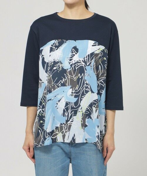 EVEX by KRIZIA  (大きいサイズ) / エヴェックス バイ クリツィア (オオキイサイズ) その他トップス | 【L】【ウォシャブル】フラワープリントコンビカットソー | 詳細3