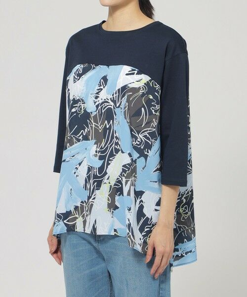 EVEX by KRIZIA  (大きいサイズ) / エヴェックス バイ クリツィア (オオキイサイズ) その他トップス | 【L】【ウォシャブル】フラワープリントコンビカットソー | 詳細4