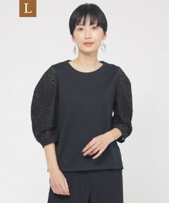 EVEX by KRIZIA  (大きいサイズ) / エヴェックス バイ クリツィア (オオキイサイズ) その他トップス | 【L】【ウォッシャブル】パンチングゼブラコンビカットソー