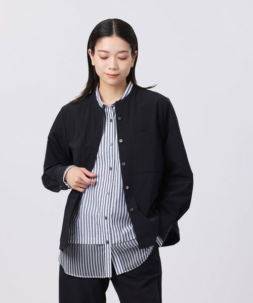 EVEX by KRIZIA (大きいサイズ)/エヴェックス バイ クリツィア (オオキイサイズ) 【L】【防しわ】【UV対策】【ウォッシャブル】テックスブリッドシャツジャケット ブラック 44