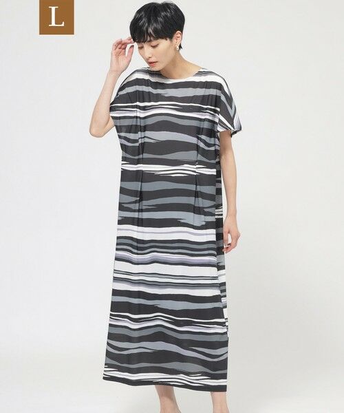 EVEX by KRIZIA  (大きいサイズ) / エヴェックス バイ クリツィア (オオキイサイズ) ロング・マキシ丈ワンピース | 【L】【カタログ掲載品】【接触冷感】【UV対策】【ウォッシャブル】コンチェロアニマルボーダーワンピース | 詳細10