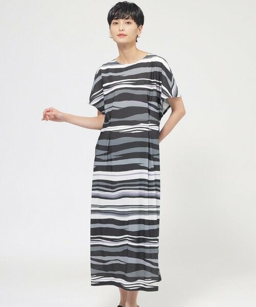 EVEX by KRIZIA  (大きいサイズ) / エヴェックス バイ クリツィア (オオキイサイズ) ロング・マキシ丈ワンピース | 【L】【カタログ掲載品】【接触冷感】【UV対策】【ウォッシャブル】コンチェロアニマルボーダーワンピース | 詳細1