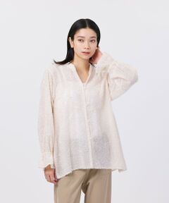 EVEX by KRIZIA  (大きいサイズ) / エヴェックス バイ クリツィア (オオキイサイズ) その他トップス | 【L】【1枚で決まる】【ウォッシャブル】ヘアリ−ジャカードブラウス